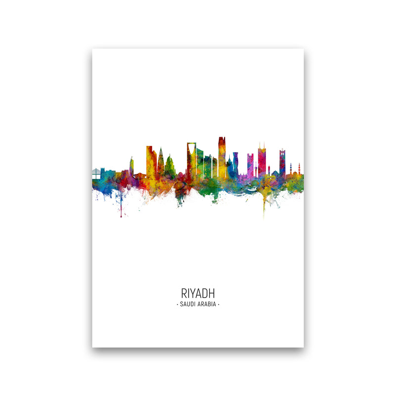 Riyadh Saudi Arabia Skyline Portrait Art Print by Michael Tompsett Print Only