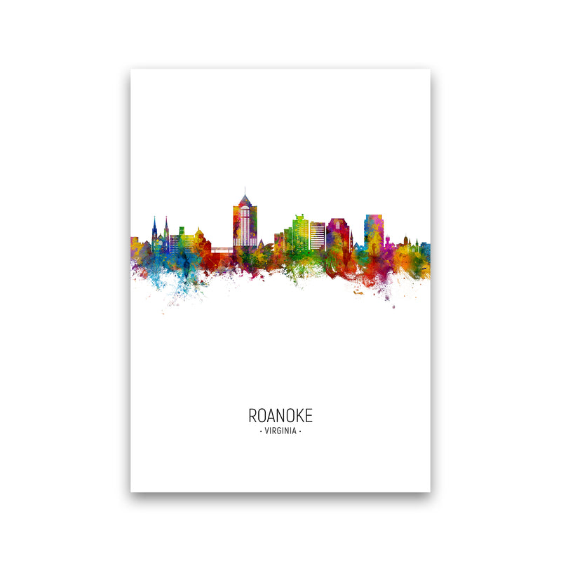 Roanoke Virginia Skyline Portrait Art Print by Michael Tompsett Print Only