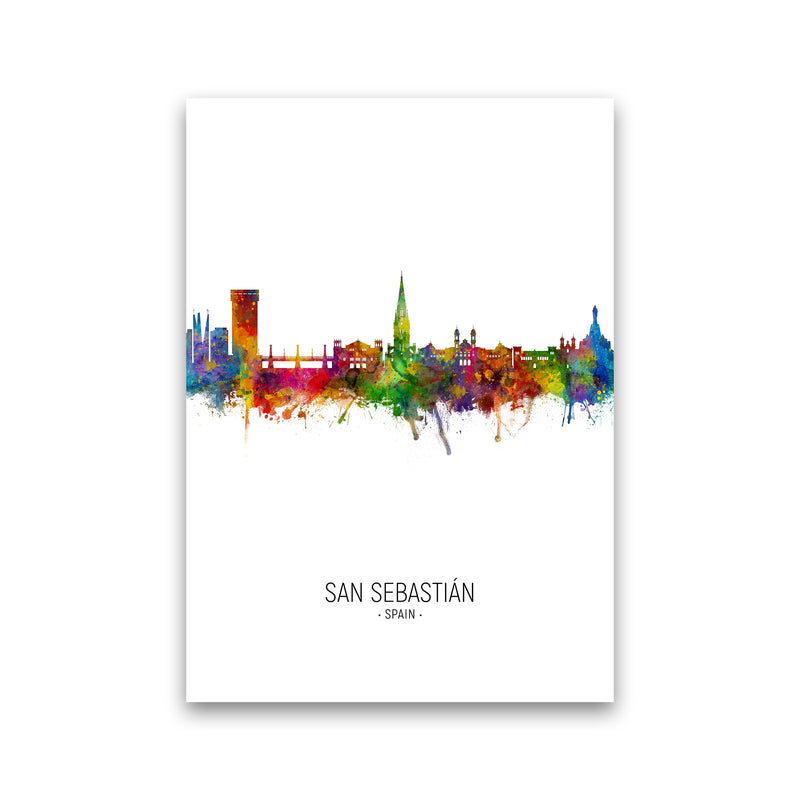 San Sebastian Spain Skyline Portrait Art Print by Michael Tompsett Print Only