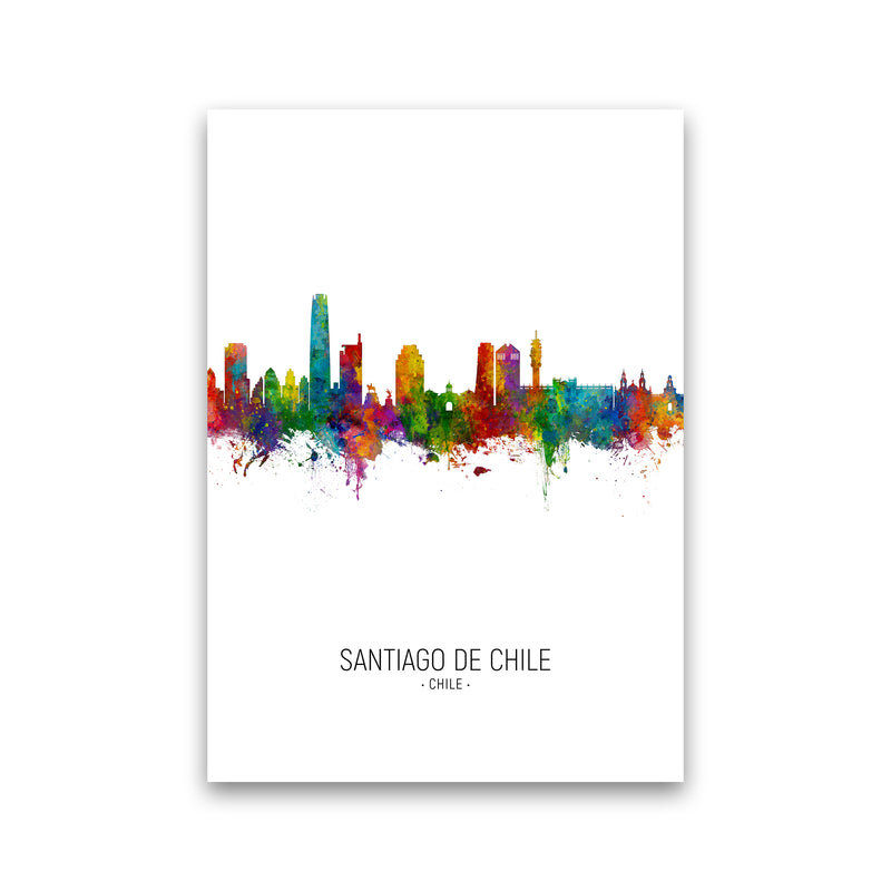 Santiago De Chile Chile Skyline Portrait Art Print by Michael Tompsett Print Only