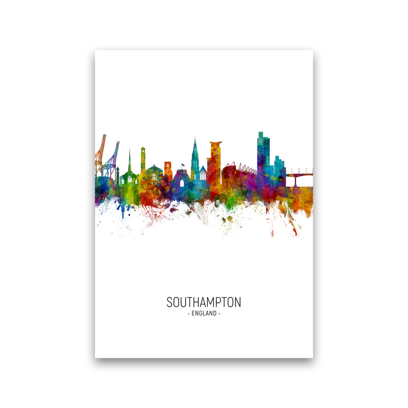 Southampton England Skyline Portrait Art Print by Michael Tompsett Print Only