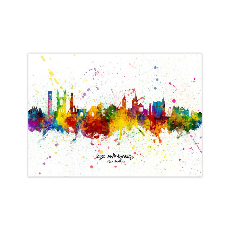 St Andrews Scotland Skyline Splash Art Print by Michael Tompsett Print Only