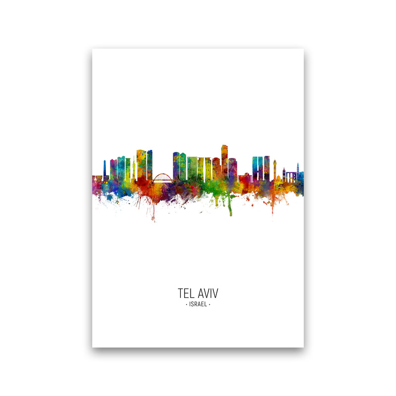 Tel Aviv Israel Skyline Portrait Art Print by Michael Tompsett Print Only