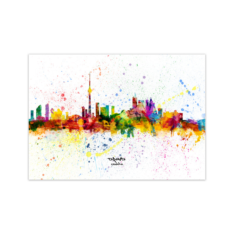 Toronto Canada Skyline Splash Art Print by Michael Tompsett Print Only