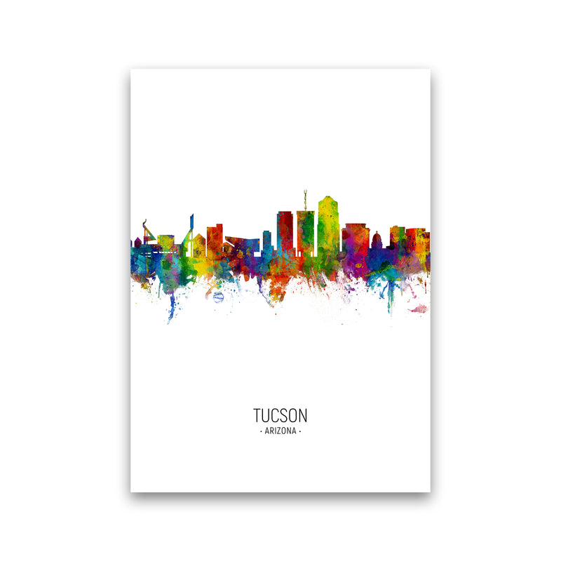 Tucson Arizona Skyline Portrait Art Print by Michael Tompsett Print Only