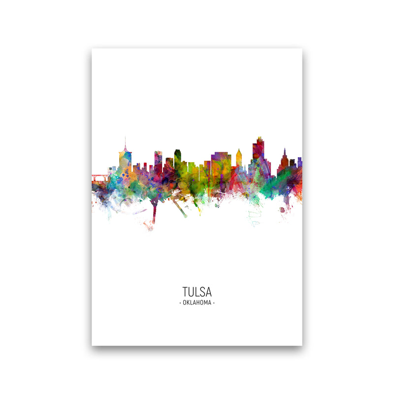 Tulsa Oklahoma Skyline Portrait Art Print by Michael Tompsett Print Only