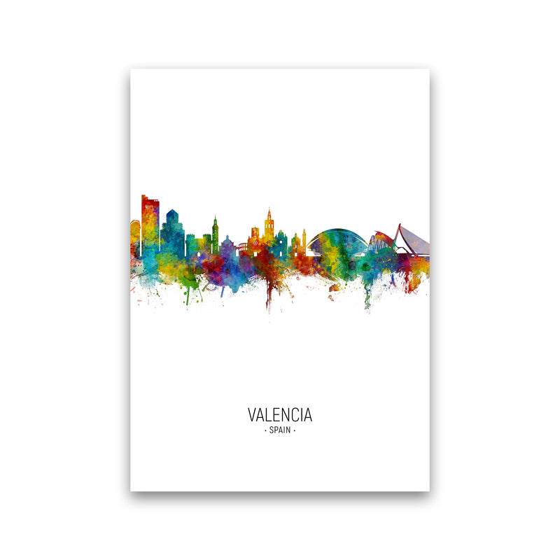 Valencia Spain Skyline Portrait Art Print by Michael Tompsett Print Only