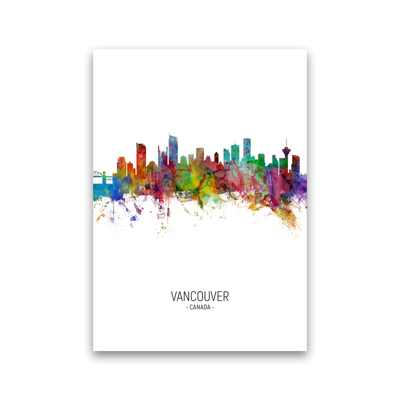 Vancouver Canada Skyline Portrait Art Print by Michael Tompsett Print Only