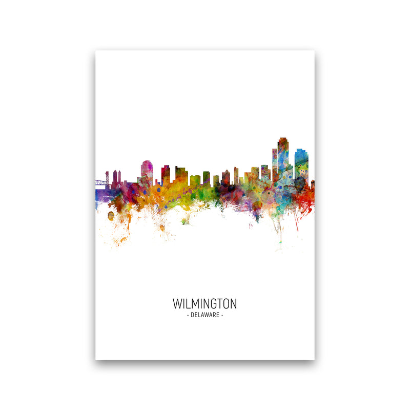 Wilmington Delaware Skyline Portrait Art Print by Michael Tompsett Print Only