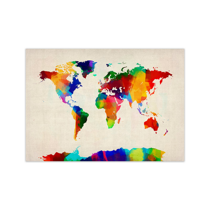 World Map Rolled Paint Art Print by Michael Tompsett Print Only