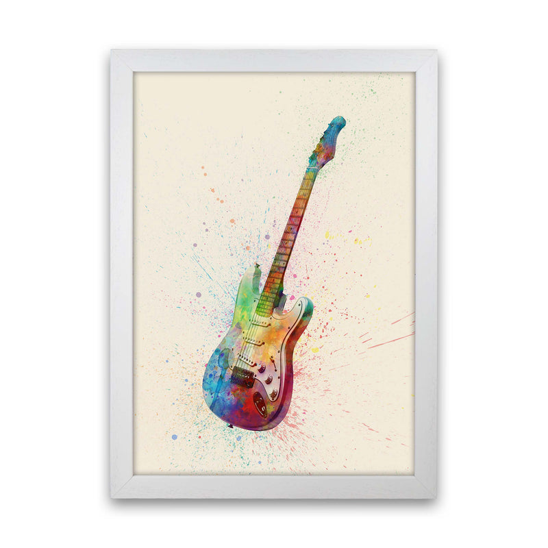 Electric Guitar Watercolour Multi-Colour  by Michael Tompsett White Grain