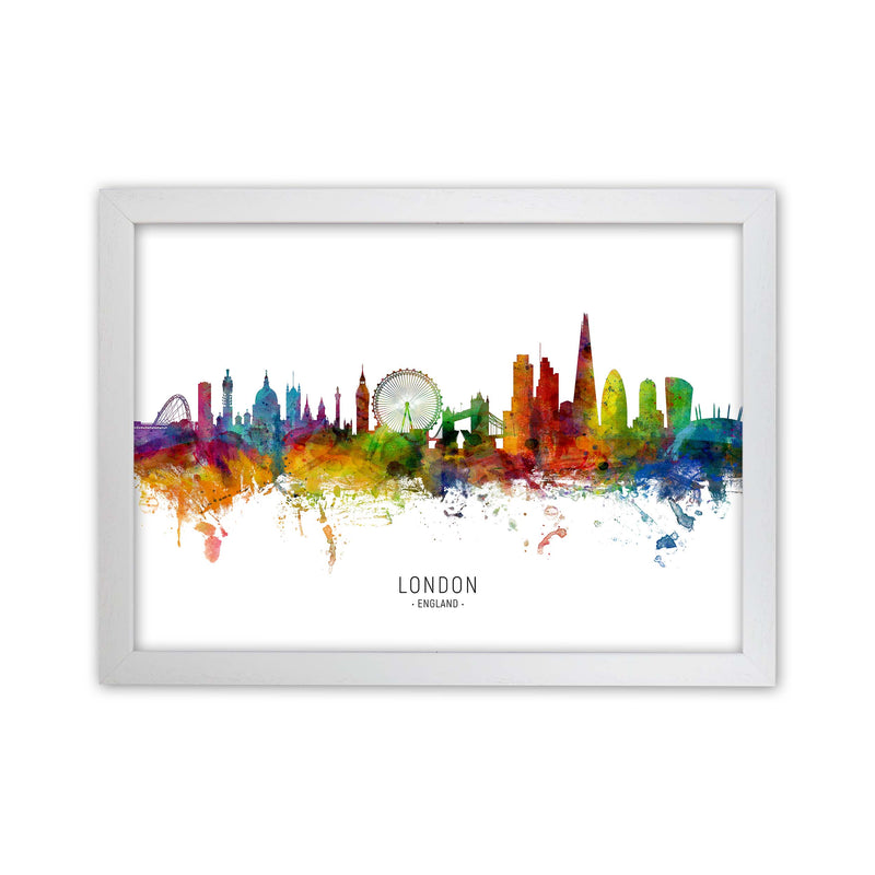 London England Skyline Art Print by Michael Tompsett White Grain