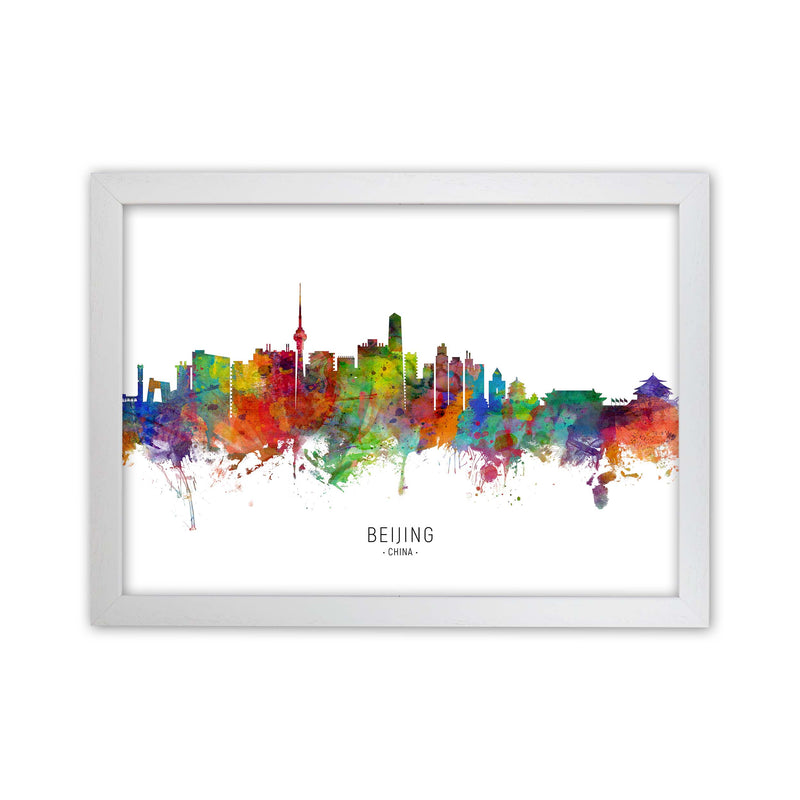 Beijing China Skyline Art Print by Michael Tompsett White Grain