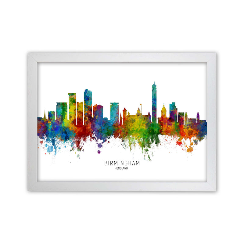 Birmingham England Skyline Art Print by Michael Tompsett White Grain