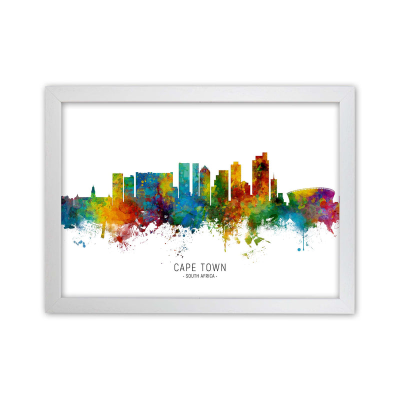 Cape Town South Africa Skyline Art Print by Michael Tompsett White Grain