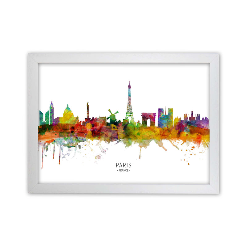 Paris France Skyline Art Print by Michael Tompsett White Grain