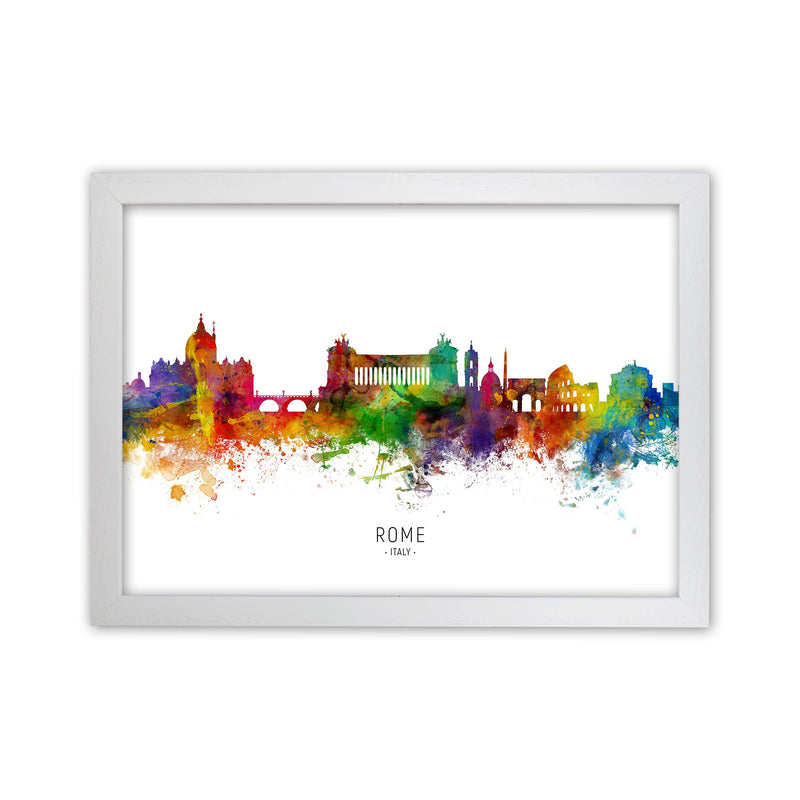 Rome Italy Skyline Art Print by Michael Tompsett White Grain