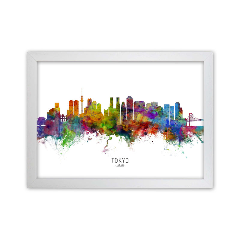 Tokyo Japan Skyline Art Print by Michael Tompsett White Grain