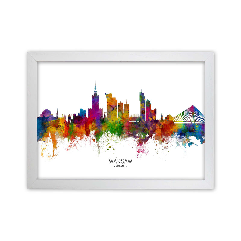 Warsaw Poland Skyline Art Print by Michael Tompsett White Grain