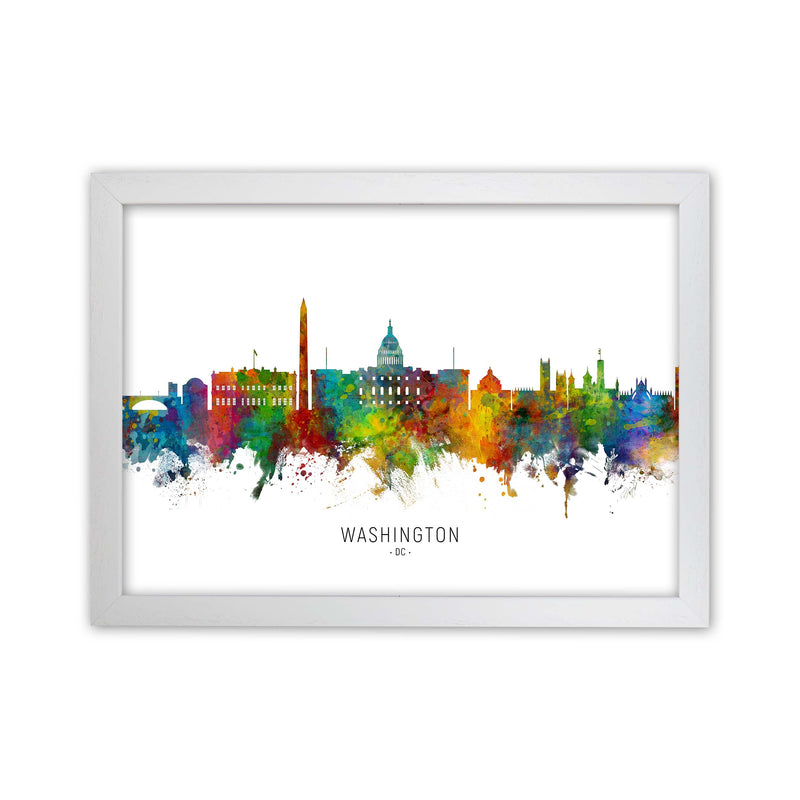 Washington Dc Skyline Art Print by Michael Tompsett White Grain