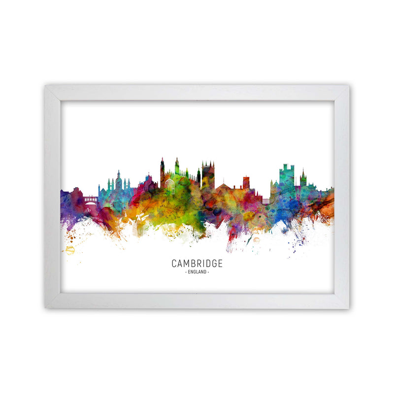 Cambridge England Skyline Art Print by Michael Tompsett White Grain