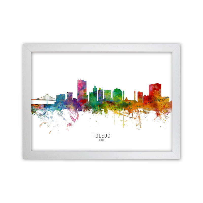 Toledo Ohio Skyline Art Print by Michael Tompsett White Grain