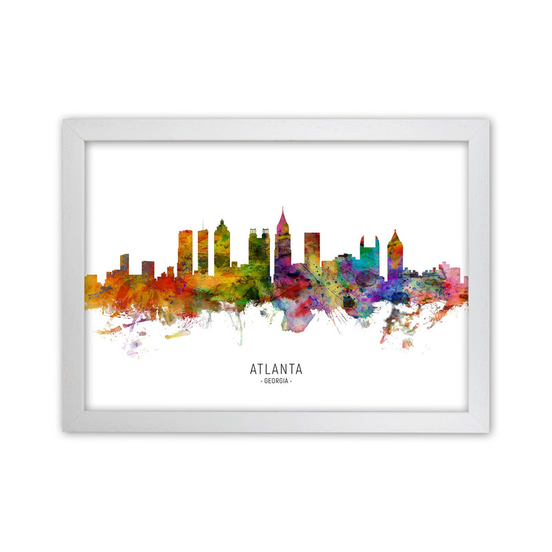 Atlanta Georgia Skyline Art Print by Michael Tompsett White Grain