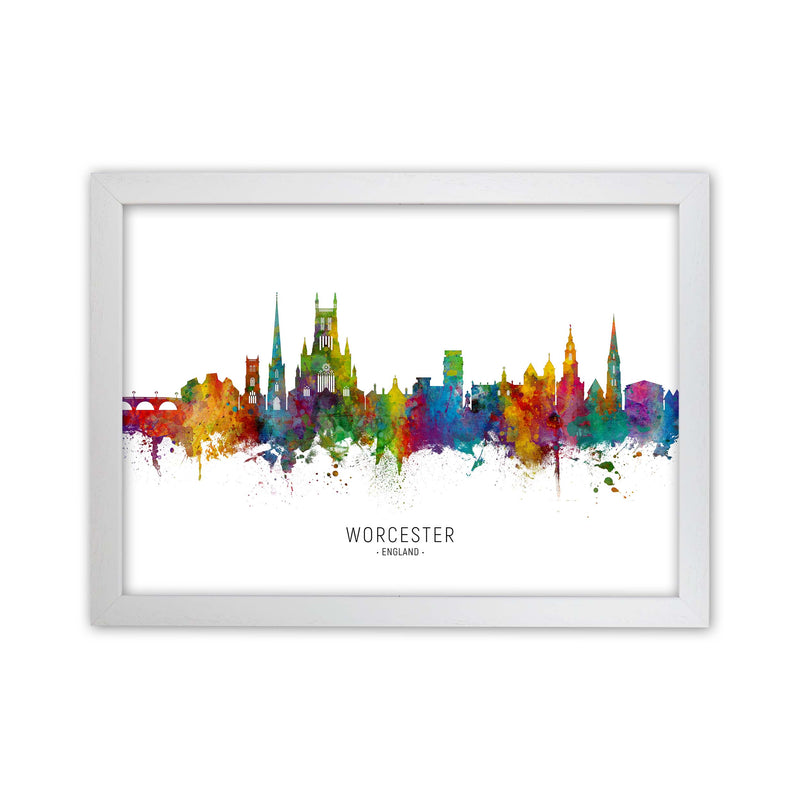 Worcester England Skyline Art Print by Michael Tompsett White Grain