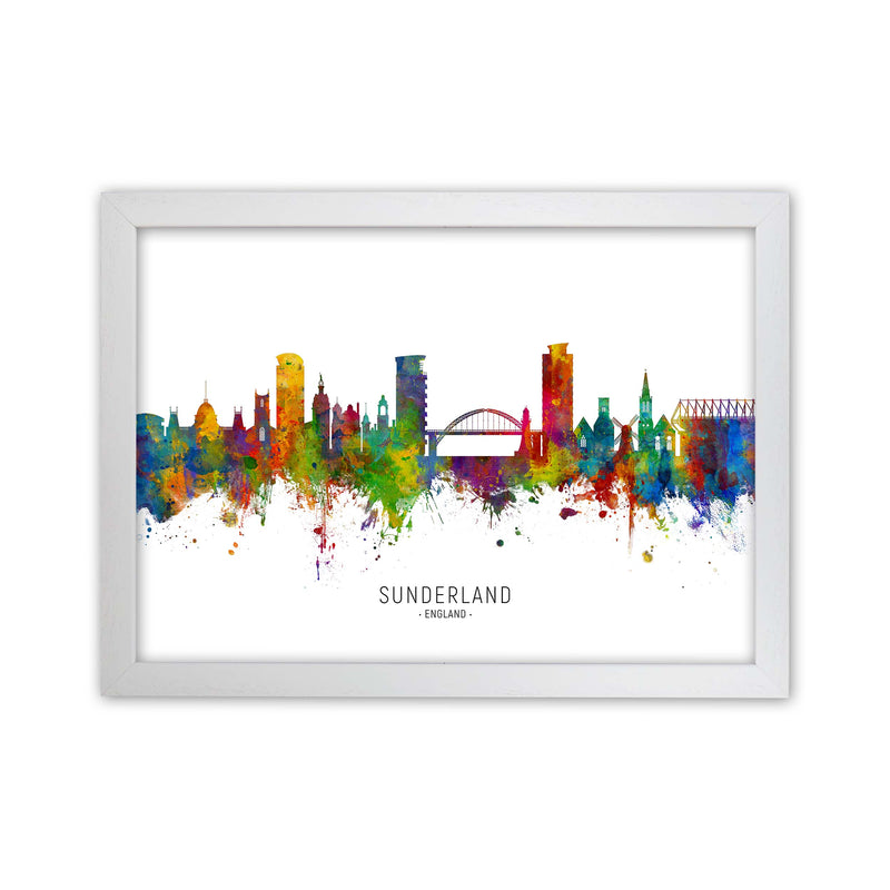 Sunderland England Skyline Art Print by Michael Tompsett White Grain