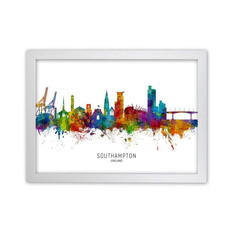 Southampton England Skyline Art Print by Michael Tompsett White Grain