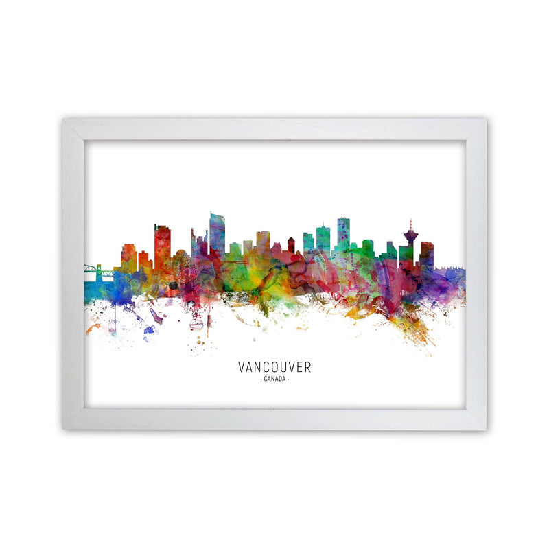 Vancouver Canada Skyline Art Print by Michael Tompsett White Grain