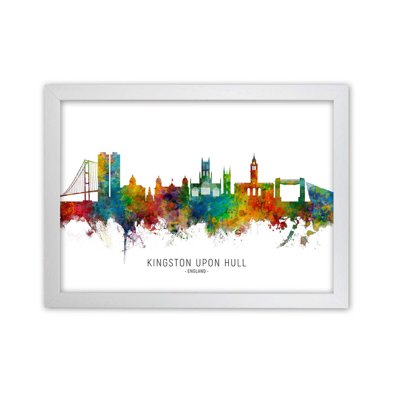 Kingston Upon Hull England Skyline Print by Michael Tompsett White Grain