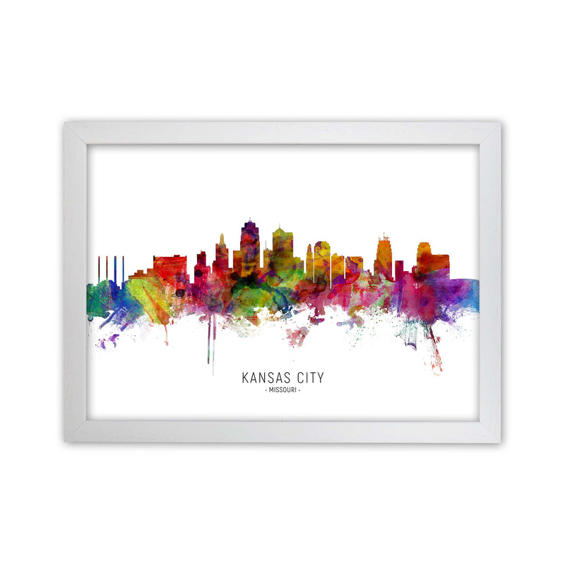 Kansas City Missouri Skyline Art Print by Michael Tompsett White Grain