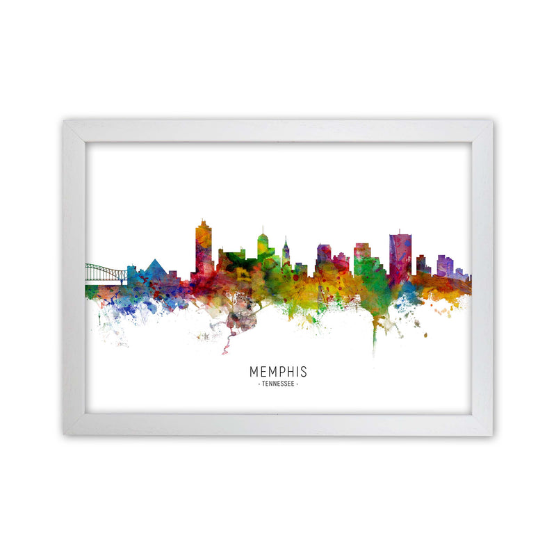 Memphis Tennessee Skyline Art Print by Michael Tompsett White Grain