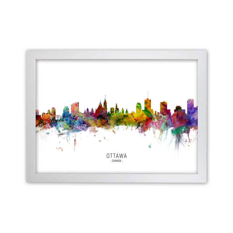 Ottawa Canada Skyline Art Print by Michael Tompsett White Grain