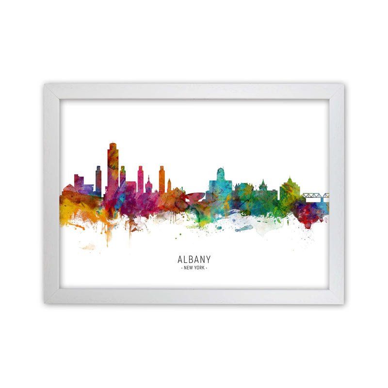 Albany New York Skyline Art Print by Michael Tompsett White Grain