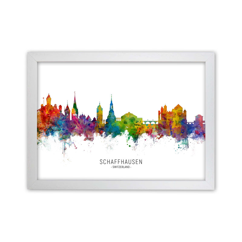 Schaffhausen Switzerland Skyline Print by Michael Tompsett White Grain