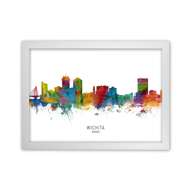 Wichita Kansas Skyline Art Print by Michael Tompsett White Grain