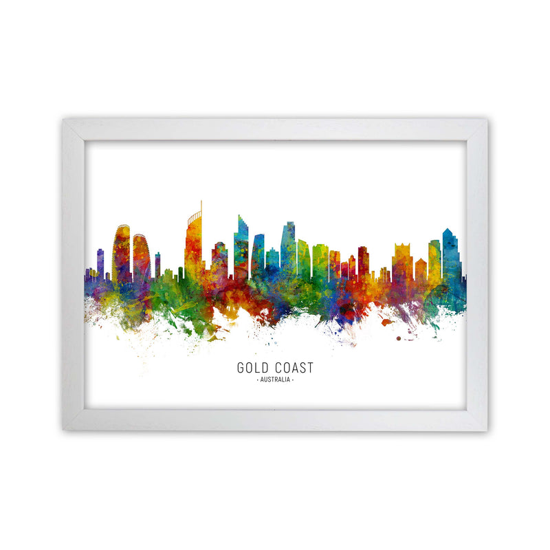 Gold Coast Australia Skyline Art Print by Michael Tompsett White Grain