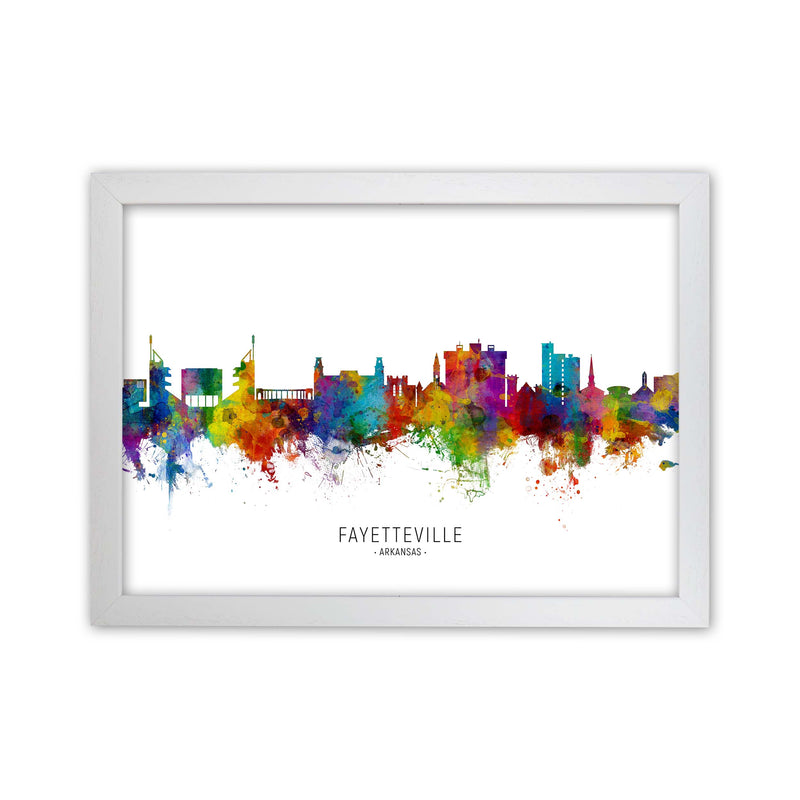 Fayetteville Arkansas Skyline Art Print by Michael Tompsett White Grain