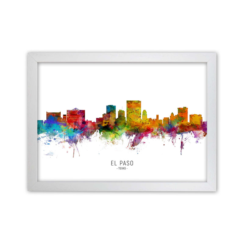 El Paso Texas Skyline Art Print by Michael Tompsett White Grain