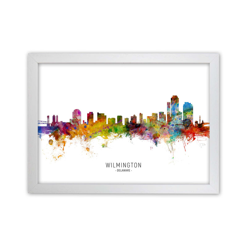 Wilmington Delaware Skyline Art Print by Michael Tompsett White Grain