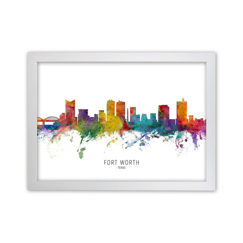 Fort Worth Texas Skyline Art Print by Michael Tompsett White Grain