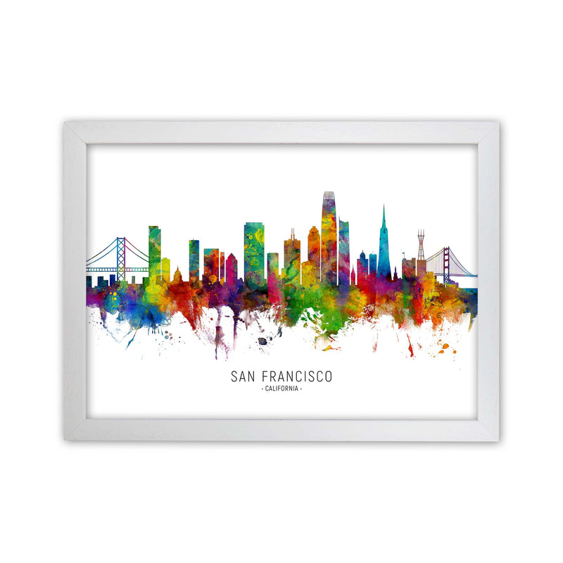 San Francisco California Skyline Print by Michael Tompsett White Grain