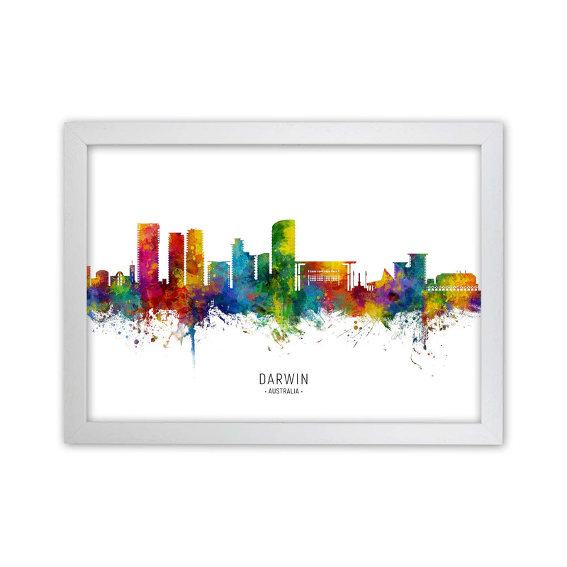 Darwin Australia Skyline Art Print by Michael Tompsett White Grain