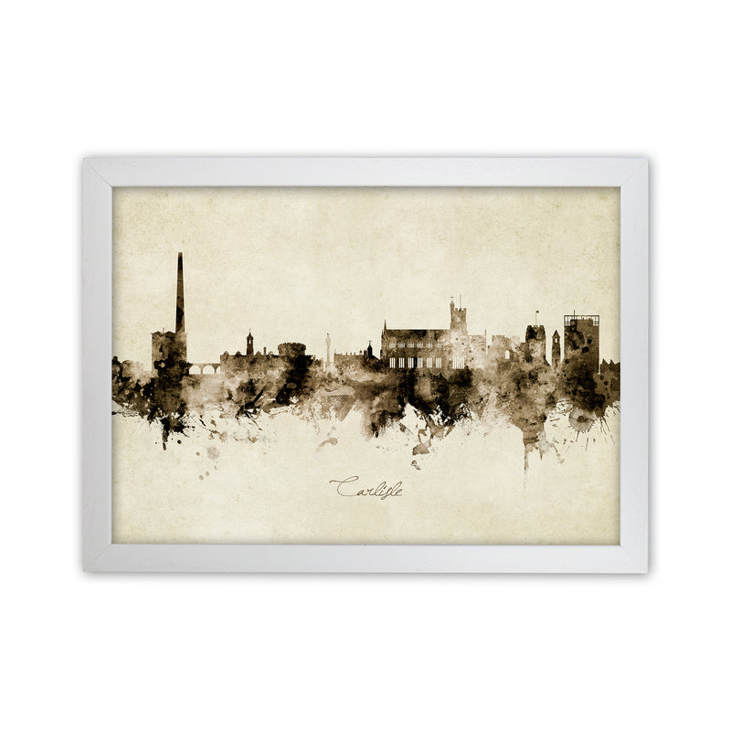 Carlisle England Skyline Vintage Art Print by Michael Tompsett White Grain