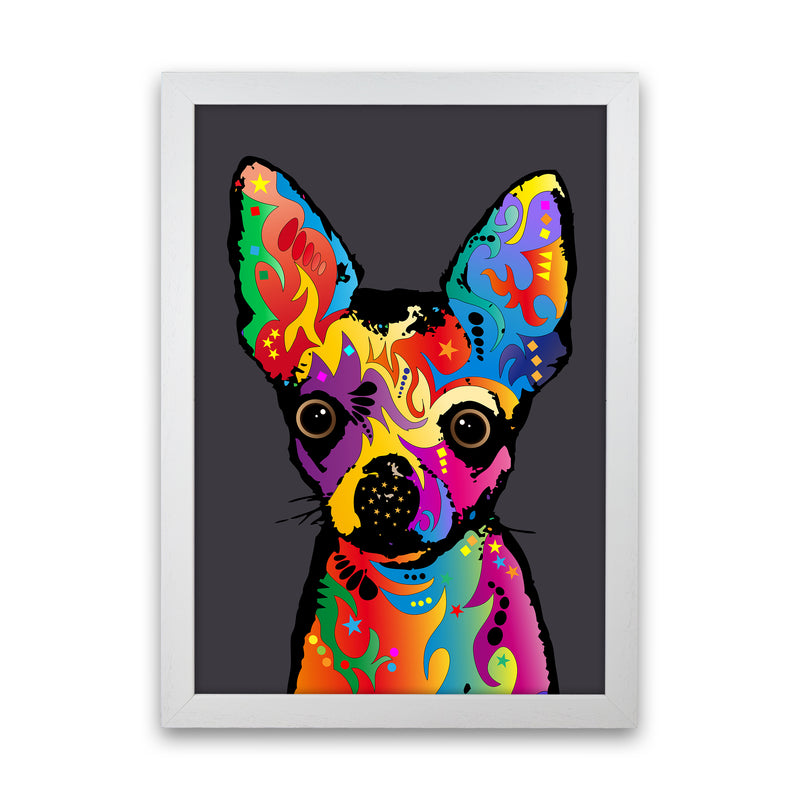 Chihuahua Dog Charcoal Art Print by Michael Tompsett White Grain