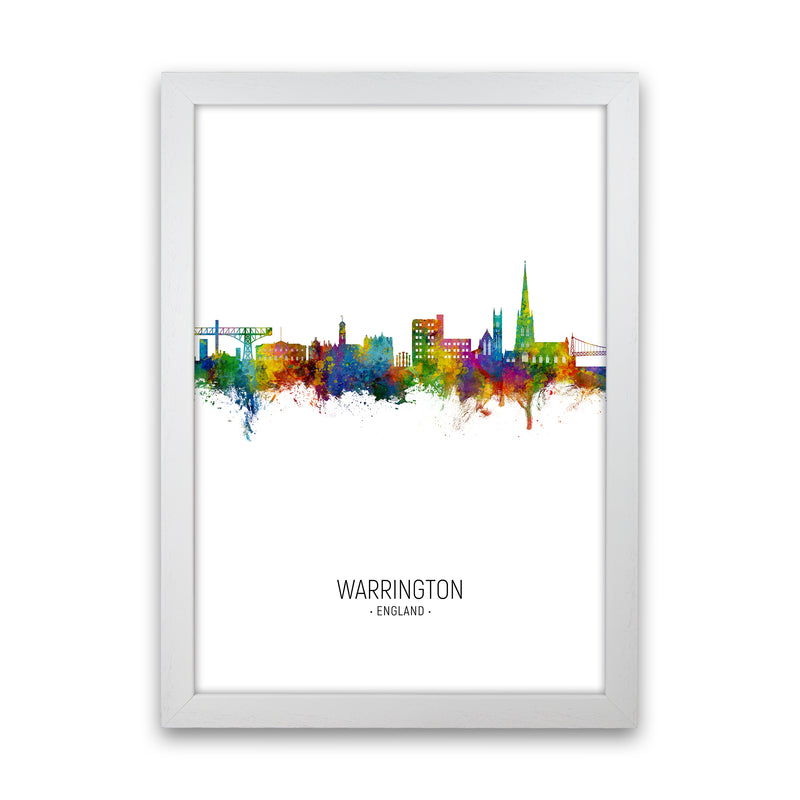 Warrington England Skyline Portrait Art Print by Michael Tompsett White Grain