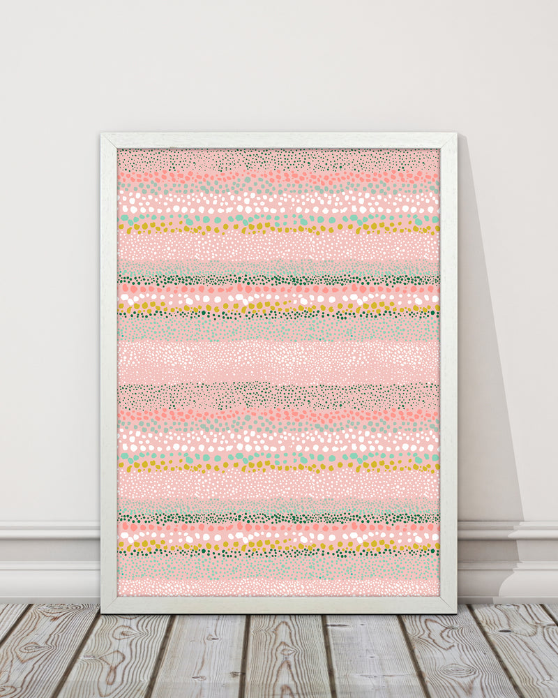 Little Textured Minimal Dots Pink Abstract Art Print by Ninola Design