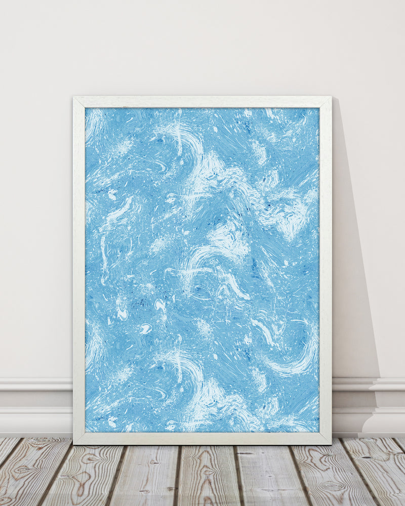 Abstract Dripping Painting Blue Abstract Art Print by Ninola Design
